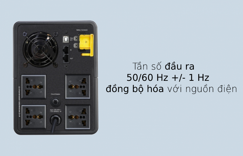 Bộ lưu điện/ UPS APC BX1600MI-MS 1600VA, 230V, AVR, Universal Sockets | Tần số đầu ra đồng bộ hóa với nguồn điện